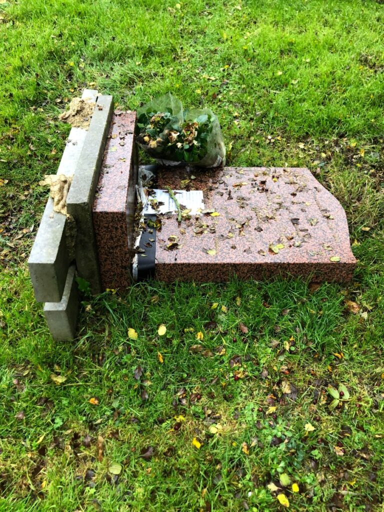 headstone topple test Bournemouth & Poole - insurance will cover repair